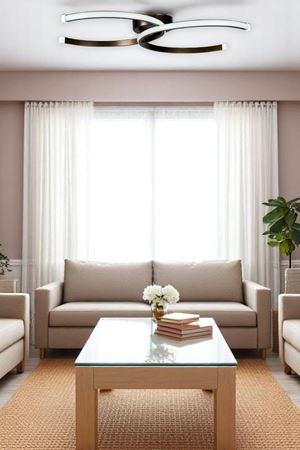 Duru Bronz Renk Modern Tasarım Salon - Mutfak - Hol - Yatak Odası Beyaz Ledli Avize