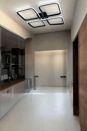 Specula Modern Tasarım Siyah Renk Yemek Masası Üstü - Mutfak - Salon Beyaz Işıklı Led Avize