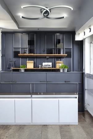 Duru Gri Renk Modern Tasarım Salon - Mutfak - Hol - Yatak Odası Beyaz Ledli Avize