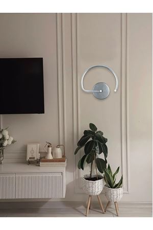 Gigi Aplik Modern Tasarım Gri Renk - Gün Işığı Ledli Banyo - Mutfak - Salon Led Duvar Aplik