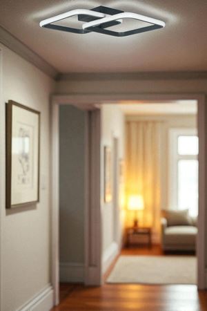 Kira Antrasit Renk Modern Tasarım Salon - Mutfak - Hol Beyaz Led 2 Li Avize