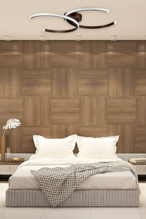 Duru Kahverengi Modern Tasarım Salon - Mutfak - Hol - Yatak Odası Beyaz Ledli Avize