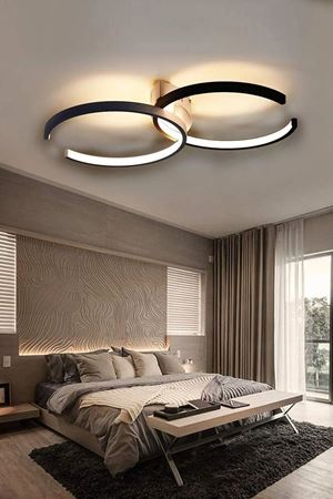 Duru Modern Tasarım Siyah Renk Salon Mutfak Hol Beyaz Led 2 Li Avize