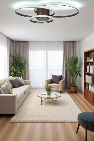 Sole Modern Tasarım Bronz Renk Salon - Mutfak - Hol Beyaz Led 3 Lü Avize