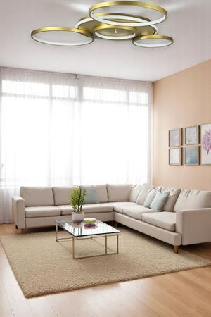 Yaman Modern Tasarım Eskitme Renk Beyaz Ledli Cafe - Mutfak - Salon Led Avize