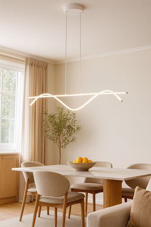 Eclipse Beyaz Renk Modern Tasarım Beyaz Ledli Cafe - Mutfak - Salon 2 Li Led Avize