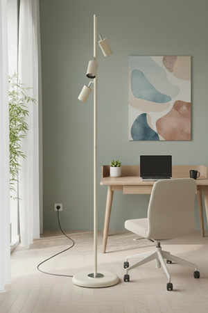 Bella Krem Lambader Hareketli Başlık – Modern Dekoratif Metal Tasarım Şık Ledli Yerden Aydınlatma