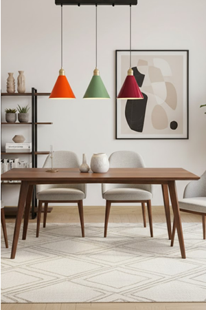 Luzarana Kuki Sıralı 3 Lü Metal Gövde Karma Renkli Avize Sarkıt Salon Mutfak Ofis Cafe Butik Lamba Aydınlatma Avizeler