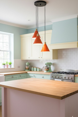 Luzarana Kuki 3 Lü Metal Gövde Turuncu Renkli Avize Sarkıt Salon Mutfak Ofis Cafe Butik Lamba Aydınlatma Avizeler