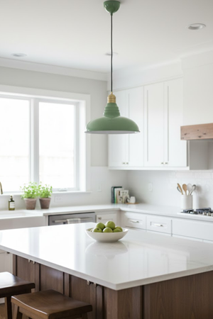 Luzarana Sidney Metal Gövde Yeşil Renkli Tekli Avize Sarkıt Salon Mutfak Ofis Cafe Butik Lamba Aydınlatma Avizeler