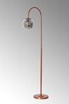 Amor Bakır Metal Gövde Füme Camlı Tasarım Lüx Yerden Aydınlatma Lambader
