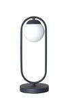 Zenga Antrasit Metal Gövde Beyaz Camlı Tasarım Lüx Masa Lambası