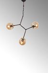 Combo Sarı-Eskitme Metal Gövde Bal Rengi Camlı Tasarım Lüx Avize