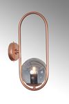Zenga Bakır Metal Gövde Füme Camlı Tasarım  Lüx Aplik