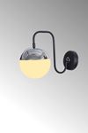 Siesta Krom-Siyah Metal Gövde Beyaz Camlı Tasarım Lüx Aplik