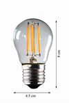 Luzarana   2 ADET  E27 G45 -6 Watt Gün ışığı 690 Lümen - Filament Edison Tip Rustik LED Top Ampül