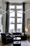 Utku Modern Tasarım Krom Renk Yemek Masası Üstü - Mutfak - Salon Beyaz Led 2 Li Avize