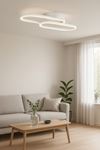 Zzez Beyaz Renk Modern Tasarım Beyaz Ledli Cafe - Mutfak - Salon 2 Li Led Avize