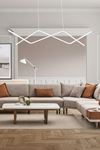 Utku Modern Tasarım Beyaz Renk Yemek Masası Üstü - Mutfak - Salon Beyaz Led 2 Li Avize
