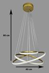 Rings Modern Tasarım Eskitme Renk - Yatak Odası - Salon - Çocuk Odası - Mutfak Beyaz Led 3 Lü Avize