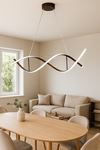 Lumora Kahverengi Modern Tasarım Beyaz Ledli Cafe - Mutfak - Salon 2 Li Led Avize