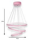 Rings Modern Tasarım Pembe Renk - Yatak Odası - Salon -Çocuk Odası - Mutfak Beyaz Led 3 Lü Avize