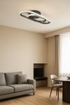 Zzez Gri Renk Modern Tasarım Beyaz Ledli Cafe - Mutfak - Salon 2 Li Led Avize