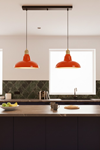 Luzarana Sidney Sıralı 2 Li Metal Gövde Turuncu Renkli  Avize Sarkıt Salon Mutfak Ofis Cafe Butik Lamba Aydınlatma Avizeler 