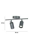 Spoti 2'Li Antrasit Renk (BEYAZ IŞIK) Modern Tasarım Cafe - Mutfak - Banyo Spot Ledli Sıralı Avize