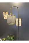 Luster Eskitme Lambader Metal Gövde Üfleme Camlı Dekoratif Metal Tasarım Şık Yerden Aydınlatma     