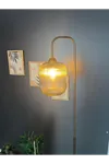 Luster Eskitme Lambader Metal Gövde Üfleme Camlı Dekoratif Metal Tasarım Şık Yerden Aydınlatma     