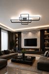 Tetri Modern Tasarım Siyah Renk Yemek Masası Üstü - Mutfak - Salon Beyaz Işıklı Led Avize