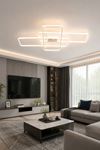 Tetri Modern Tasarım Beyaz Renk Yemek Masası Üstü - Mutfak - Salon Beyaz Işıklı Led Avize