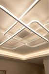 Tetri Modern Tasarım Beyaz Renk Yemek Masası Üstü - Mutfak - Salon Beyaz Işıklı Led Avize