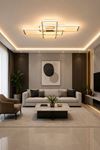 Tetri Modern Tasarım Eskitme Renk Yemek Masası Üstü - Mutfak - Salon Beyaz Işıklı Led Avize