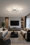 Tetri Modern Tasarım Gri Renk Yemek Masası Üstü - Mutfak - Salon Beyaz Işıklı Led Avize