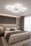Tetri Modern Tasarım Gri Renk Yemek Masası Üstü - Mutfak - Salon Beyaz Işıklı Led Avize